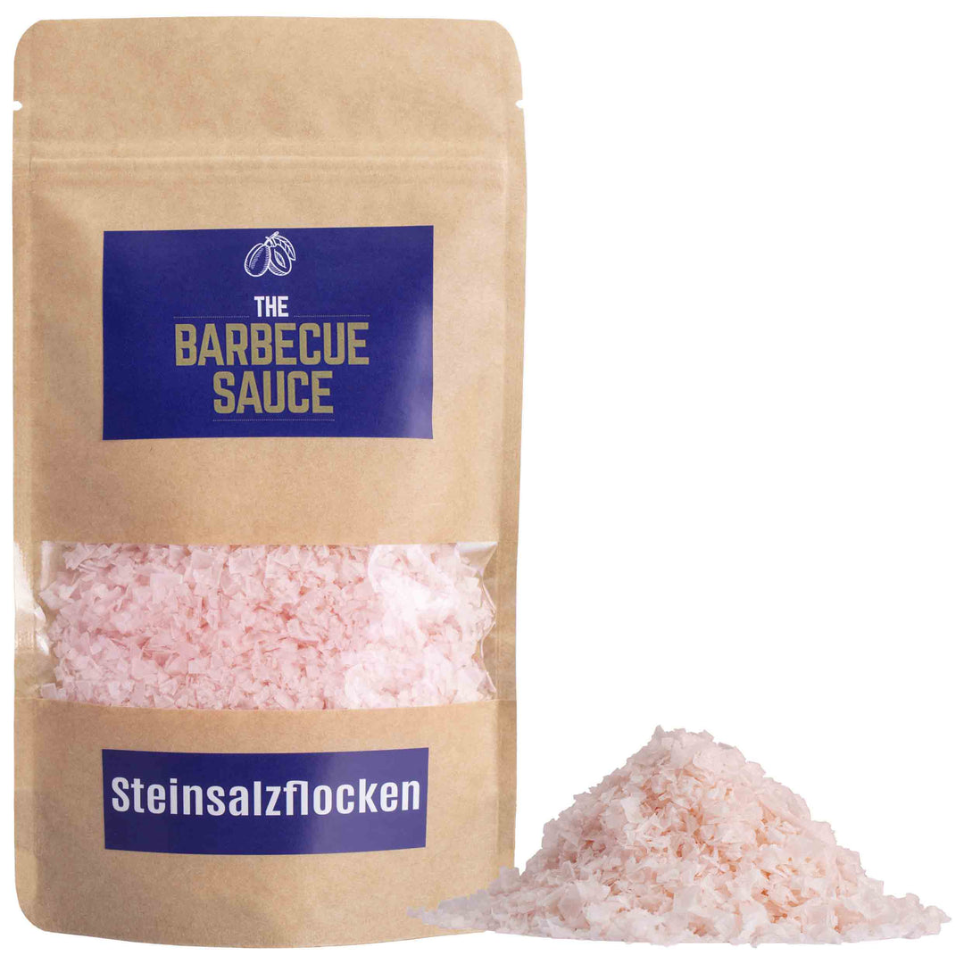 Steinsalzflocken sind weniger salzig als herkömmliches Tafelsalz, was ihnen erlaubt, subtilere Aromen zu verstärken, anstatt sie zu überdecken.